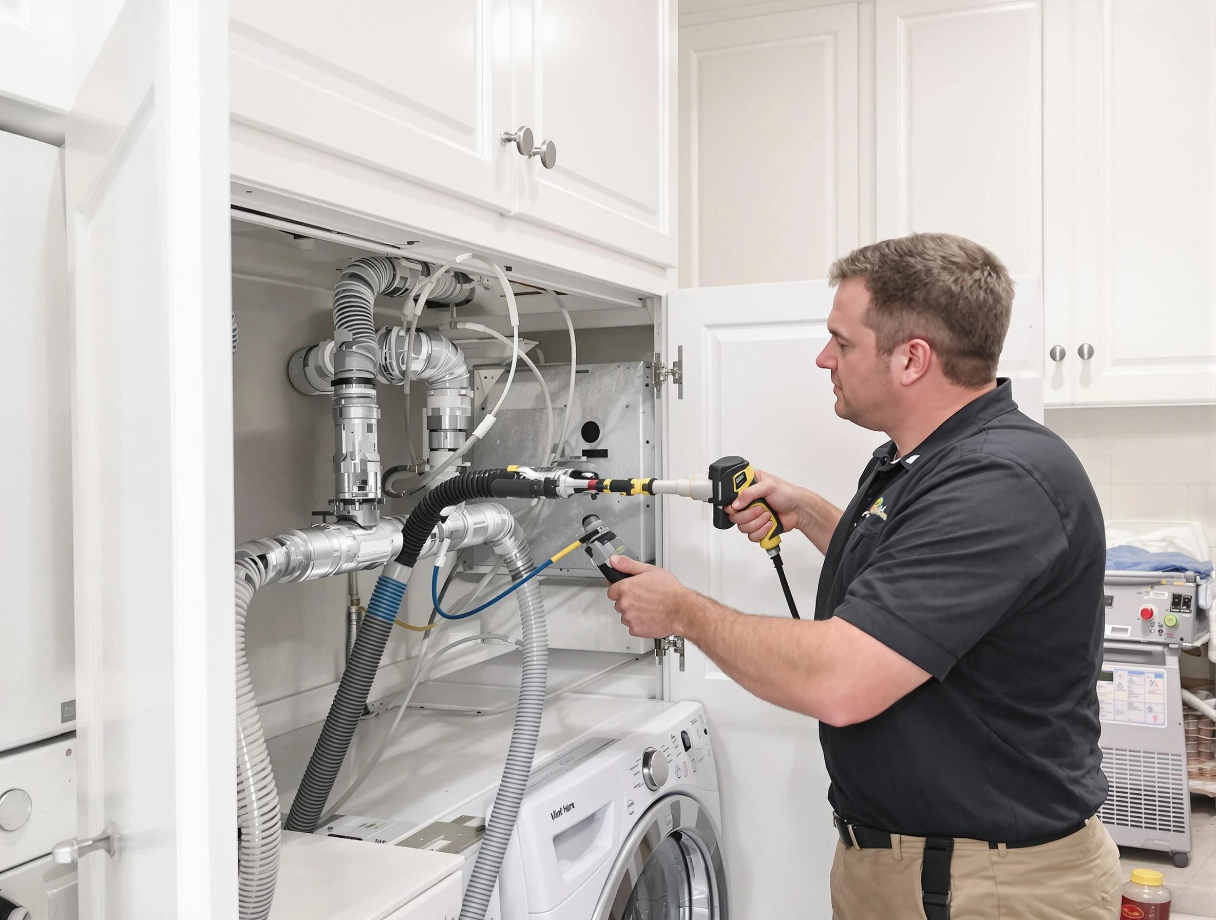 Commerce City Dryer Vent Cleaning professional removing severe blockage from a clogged dryer vent in Commerce City