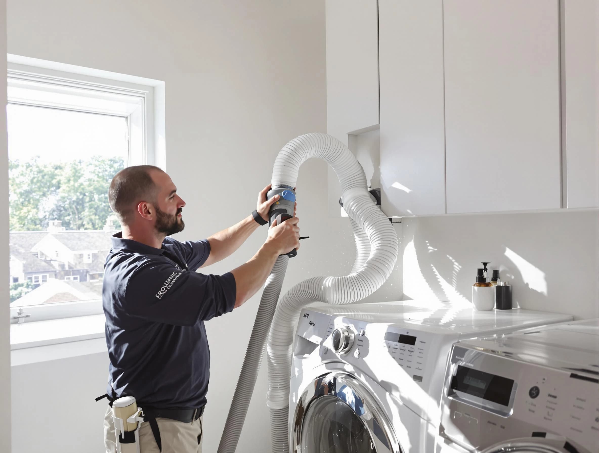 Certified Commerce City Dryer Vent Cleaning technician performing dryer vent cleaning in Commerce City