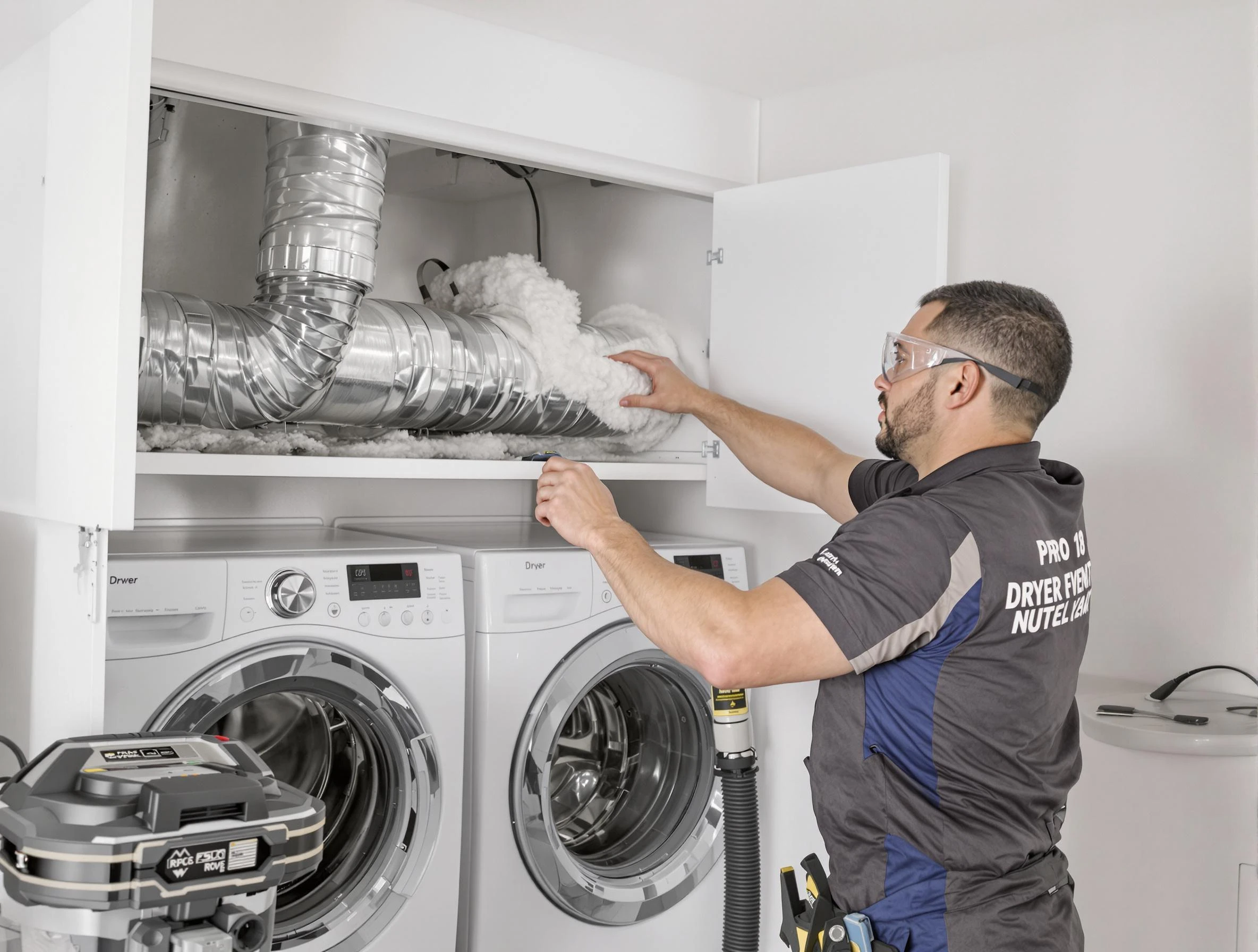 Commerce City Dryer Vent Cleaning certified technician performing specialized gas dryer vent cleaning in Commerce City